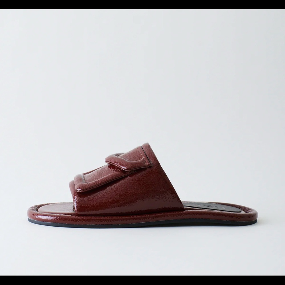 NWT and Box Tibi Beryen Naplack Sandal in Chocolate
